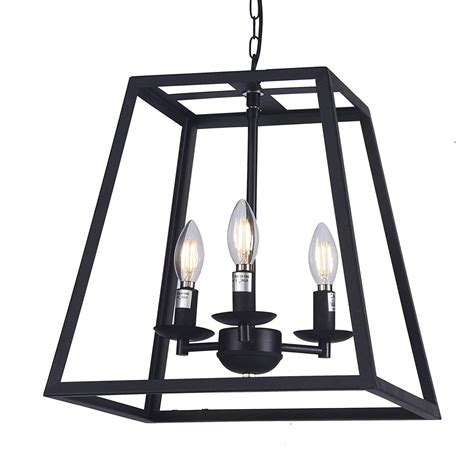 black metal chandelier with wire box frame|black metal cage chandeliers.